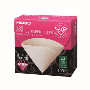 HARIO V60 COFFEE FILTER PAPERS SIZE 01 - BROWN - (100 PACK BOXED) Trading Post Coffee Roasters